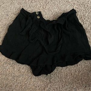 Small black button and tie shorts